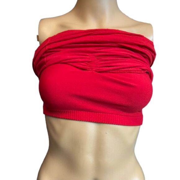 Free People Intimately Ruched Bodycon Dress size M/L Red E72 - Picture 8 of 12